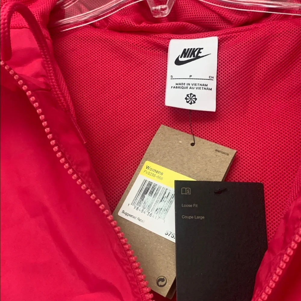 Nike Hot Pink Hooded Windbreaker Jacket
